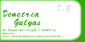 demetria gulyas business card